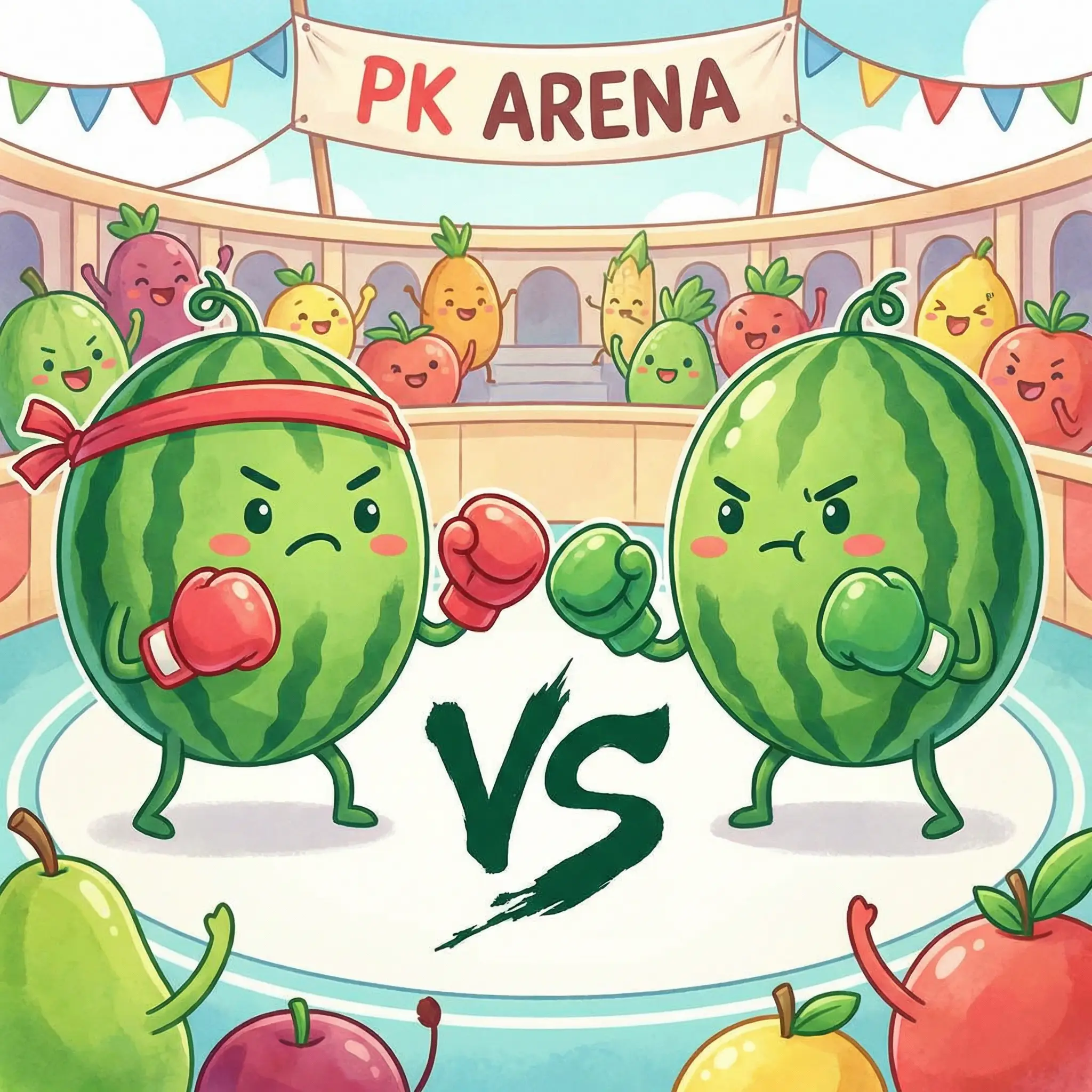 甜度PK对决插画 - 五一吃瓜网